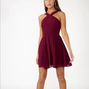 FOREVERMORE BURGUNDY SKATER DRESS